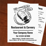 Restaurant & Carvery Cartoon Design Flyer<br><div class="desc">Restaurant & Carvery Cartoon Design to Personalise. Add your own text to back if required.</div>