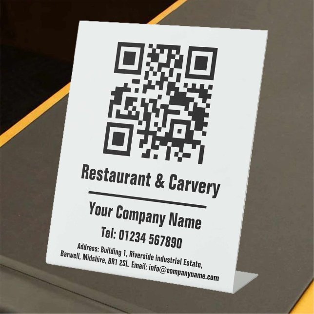 Restaurant & Carvery QR Code Design Pedestal Sign (Creator Uploaded)