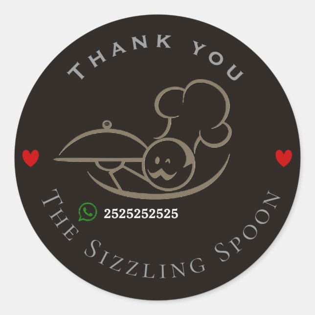 Restaurant  classic round sticker (Front)