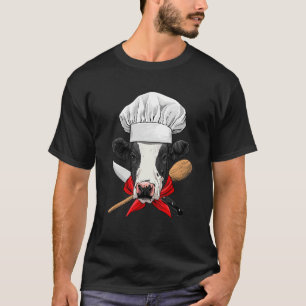 Restaurant Cow Chef Kitchen Cook Culinary Cow  Far T-Shirt