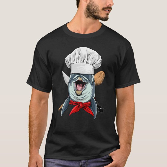 Restaurant Dolphin Chef Kitchen Cook Culinary Cook T-Shirt (Front)