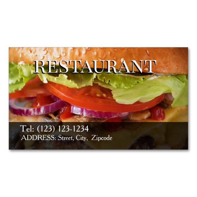 restaurant editable   business card (Front)