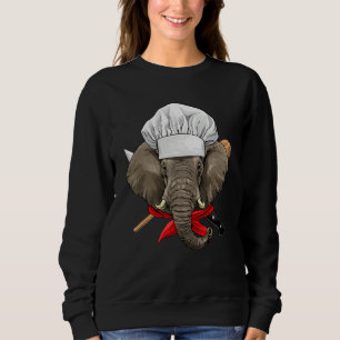 Restaurant Elephant Chef Kitchen Cook Culinary Coo Sweatshirt