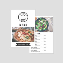 Restaurant Food Menu Price List Photos White
