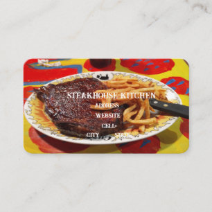 restaurant food steak "small business" eating business card