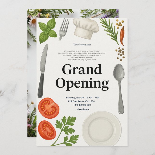 Restaurant Grand Opening Invitation (Front/Back)