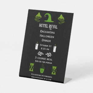 Restaurant Halloween Dinner Event Pedestal Sign