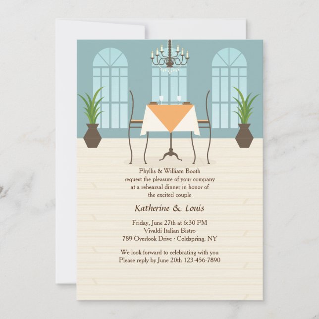 Restaurant Interior Invitation (Front)