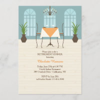 Restaurant Interior Retirement Invitation