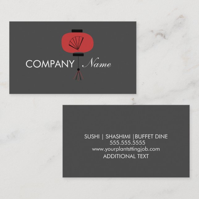 Restaurant Japan Asian Logo Business Card (Front/Back)