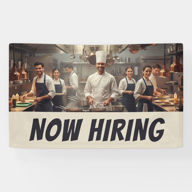 Restaurant Kitchen NOW HIRING Banner – Custom (Horizontal)