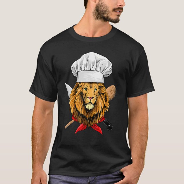 Restaurant Lion Chef Culinary Kitchen Cooking  Wil T-Shirt (Front)