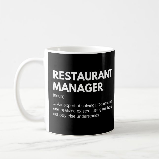 Restaurant Managers And Chef Funny Definition Coffee Mug (Left)