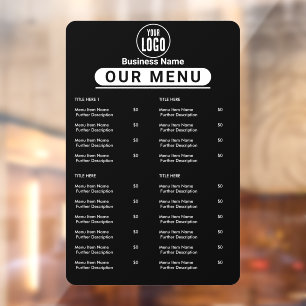 Restaurant Menu   Black Logo Cafe Menu