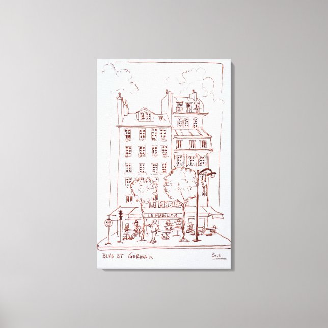 Restaurant on Boulevard | Saint-Germain, Paris Canvas Print (Front)