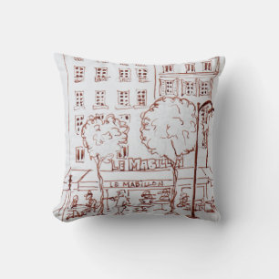 Restaurant on Boulevard Saint-Germain, Paris Cushion