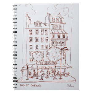 Restaurant on Boulevard Saint-Germain, Paris Spiral Notebook