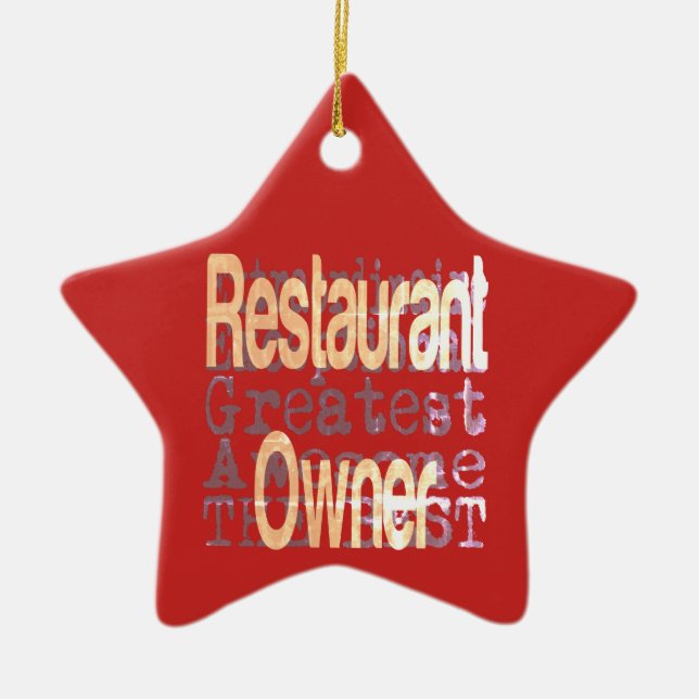 Restaurant Owner Extraordinaire Ceramic Tree Decoration (Front)