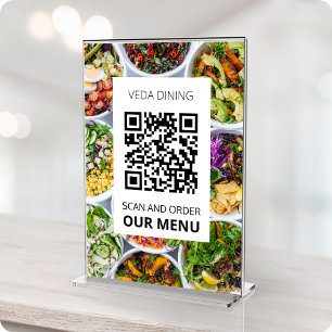 Restaurant Photo Scan Menu Order QR Code Card