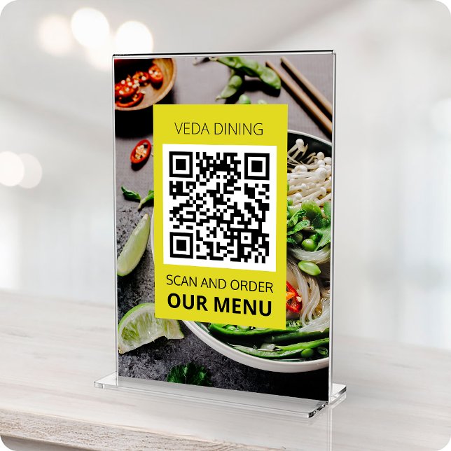 Restaurant Photo Scan Menu Order QR Code Card (Creator Uploaded)