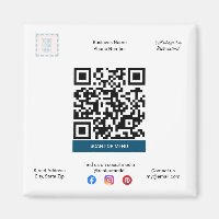 Restaurant & Pizza Shop Magnet with Menu QR Code