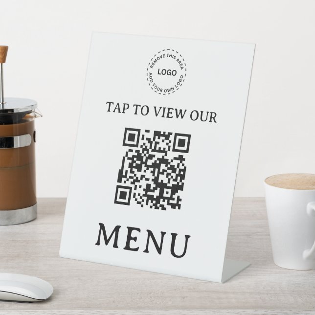 Restaurant QR Code Menu | 8" x 10" Pedestal Sign (In SItu)