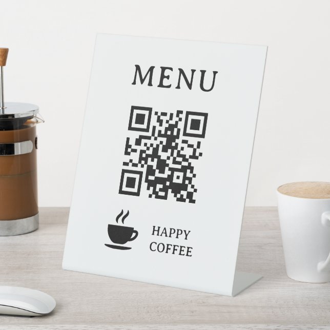 Restaurant QR Code Menu | 8" x 10" Pedestal Sign (In SItu)