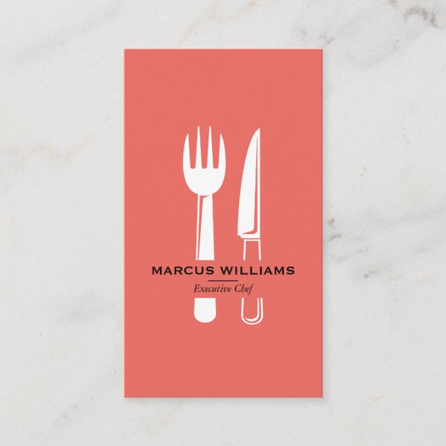 Restaurant Silverware Business Card (Front)