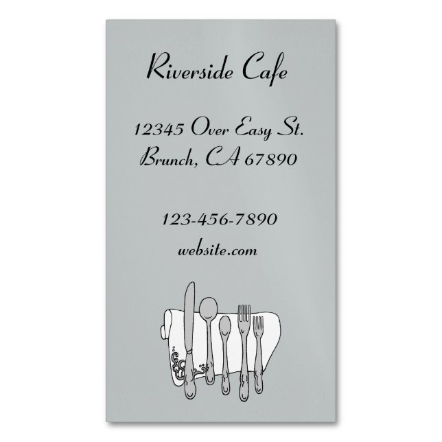 Restaurant Silverware Custom Magnetic Card (Front Vertical)