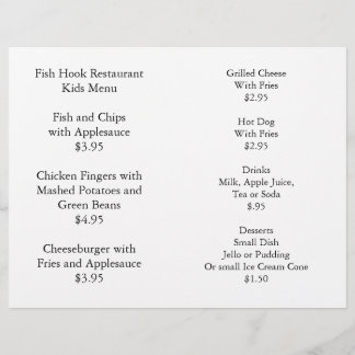 Restaurant Supplies Kids Menu Colouring Pack