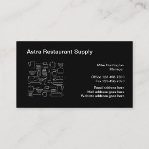 Restaurant Supply Modern Business Cards
