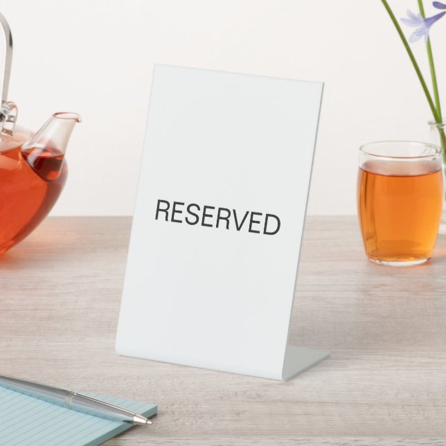 Restaurant Table Reserved Sign in Black and White (In SItu)