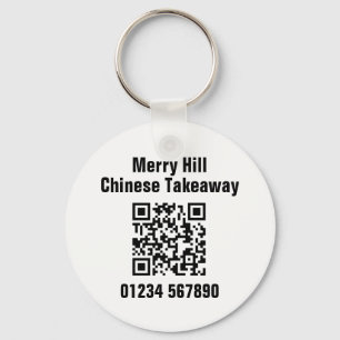 Restaurant Takeaway Online Menu QR Code Key Ring