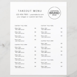 Restaurant Takeout Catering Minimalist Logo Menu