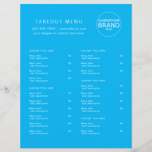 Restaurant Takeout Catering Ocean Blue Logo Menu