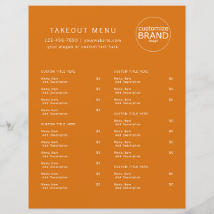 Restaurant Takeout Catering Orange Logo Menu