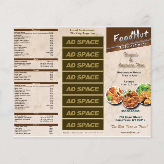 Restaurant Trifold Menu (Front)