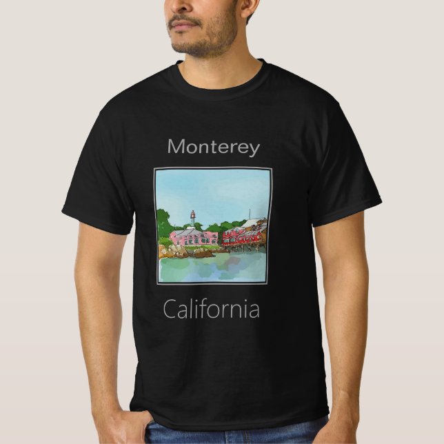 Restaurants on Pilings, Monterey Bay, California T-Shirt (Front)