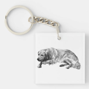 Restful Calm Dog Key Ring