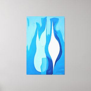 Restful Cobalt Echo Abstract Canvas Print