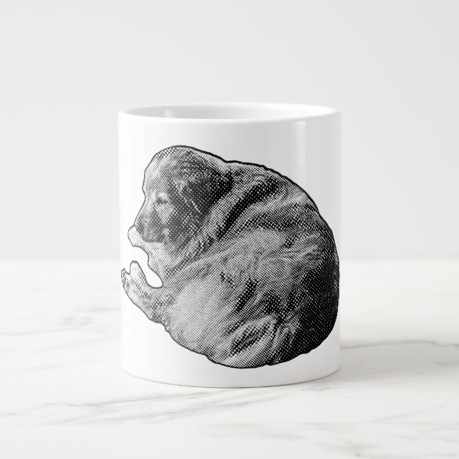 Restful Dot Dog Warms Up Every Cozy Morning Large Coffee Mug (Front)