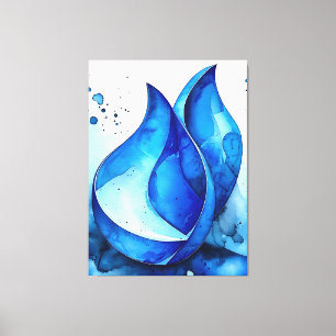 Restful Indigo Curves Canvas Print