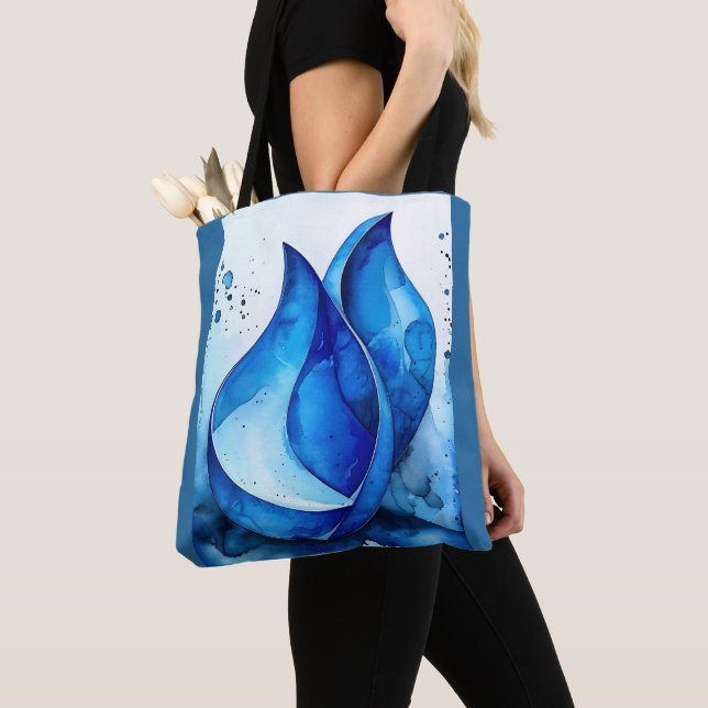 Restful Indigo Curves Tote Bag (Close Up)