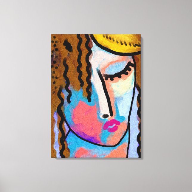 Resting Abstract Digital Portrait of a Woman Canvas Print (Front)