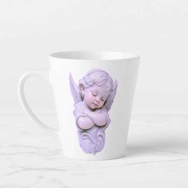 Resting Angel Wall Relief Figure Latte Mug (Left)