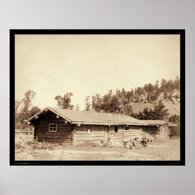 Resting at the Old Log Cabin Home SD 1887 Poster (Front)