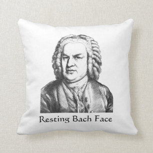 Resting Bach Face Classical Music Composer Cushion