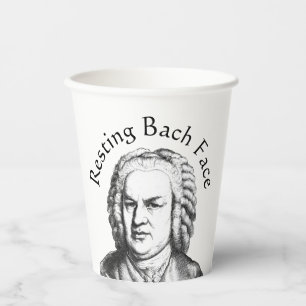 Resting Bach Face Classical Music Composer Paper Cups