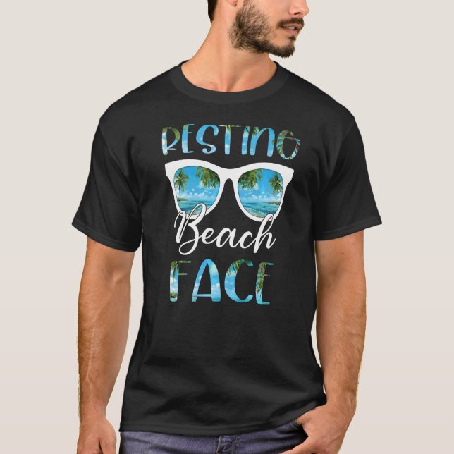 Resting Beach Face  Beach Vacation T-Shirt (Front)