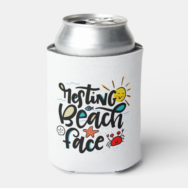 Resting Beach Face Can Cooler (Can Front)